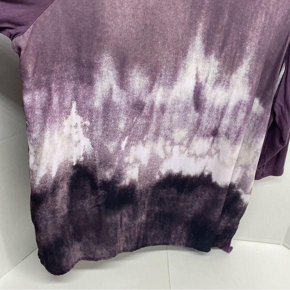 Chicos Zenergy Silky Purple White Abstract Print Size 3=Large 3/4Sleeve Pullover - Picture 3 of 9